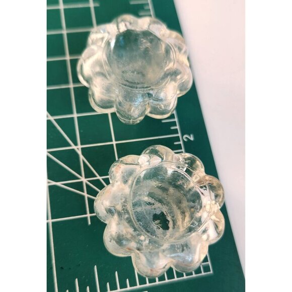 Vintage Glass Coffee Percolator Replacement Tops Set Of 2 Clear Floral Design Fi - Picture 5 of 8